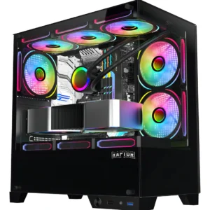GABINETE RAPTOR THUNDER STRIKE TG X2 MID-TOWER RGB FAN X1 BLACK